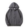 Men's Spring and Autumn Plus Size Solid Colour Zipper Section Pocket Hooded Cardigan Sweatshirt Jacket
