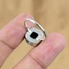 Cushion Black Onyx Stone 925 Sterling Silver Promise Coffin Ring Jewelry Size 8