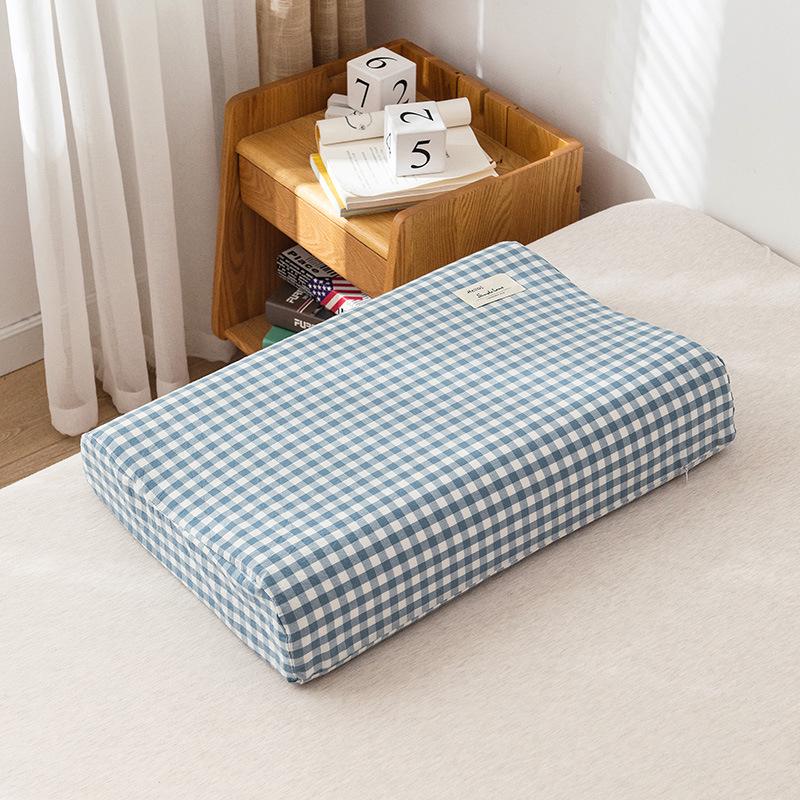 Латексная подушка с эффектом памяти с хлопковой наволочкой для детей, 50x30см, Съемная, Для использования в любое время года, Наволочка 60x40см.