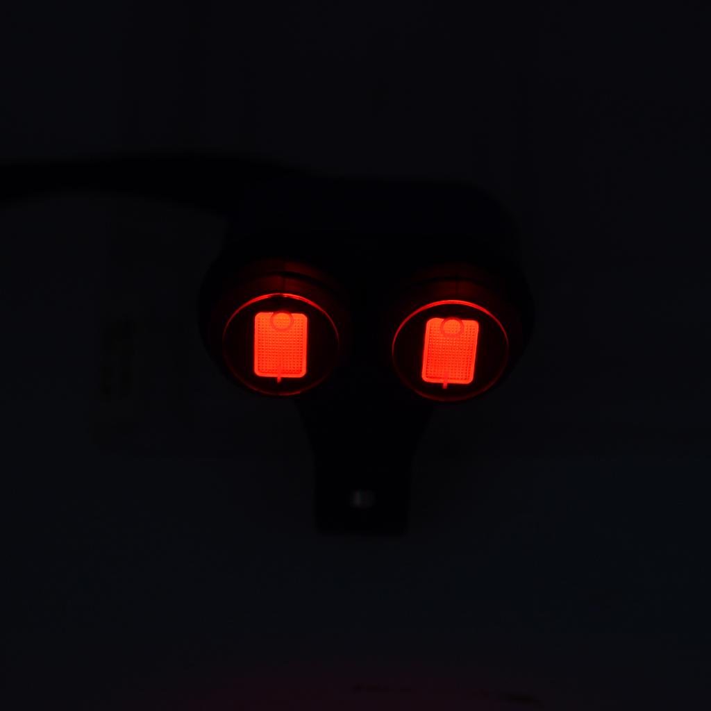 Motorcycle Headlight Handlebar Spotlight Double Flash Switch for 7/8'' 22mm Handlebar Modified Waterproof with Indicator Light Aluminum Alloy