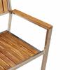 Garden Dining Set 3 pcs Brown Solid Acacia Wood and Stainless Steel