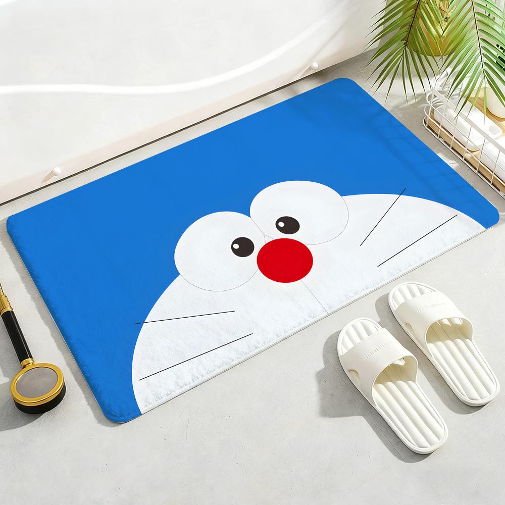 Kwaii Anime D-DoraemonS Floor Mat Soft Thickened Flannel Door Mat Non-Slip Living Room Rug Home Decor