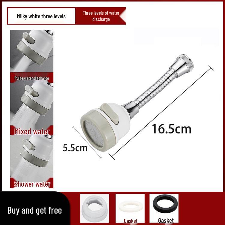 Universal Faucet Extension Tube with Shower Head, Kitchen Filter, and Aerator for Pressurized Water Flow