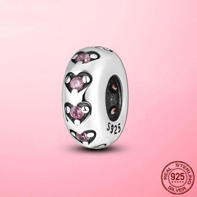 925 Sterling Silver O Pendant Love Heart Snake CZ Clip Charm Beads Fit Original Women Bracelet Bangle Silver 925 Jewelry