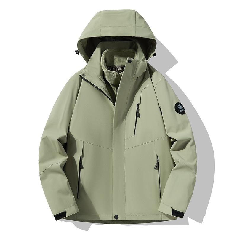 Новая уличная одежда «три в одном» Штурмовик для мужчин Осень и Зима Ветрозащитная Водонепроницаемая Одежда для альпинизма Пара Флисовая теплая Двойка