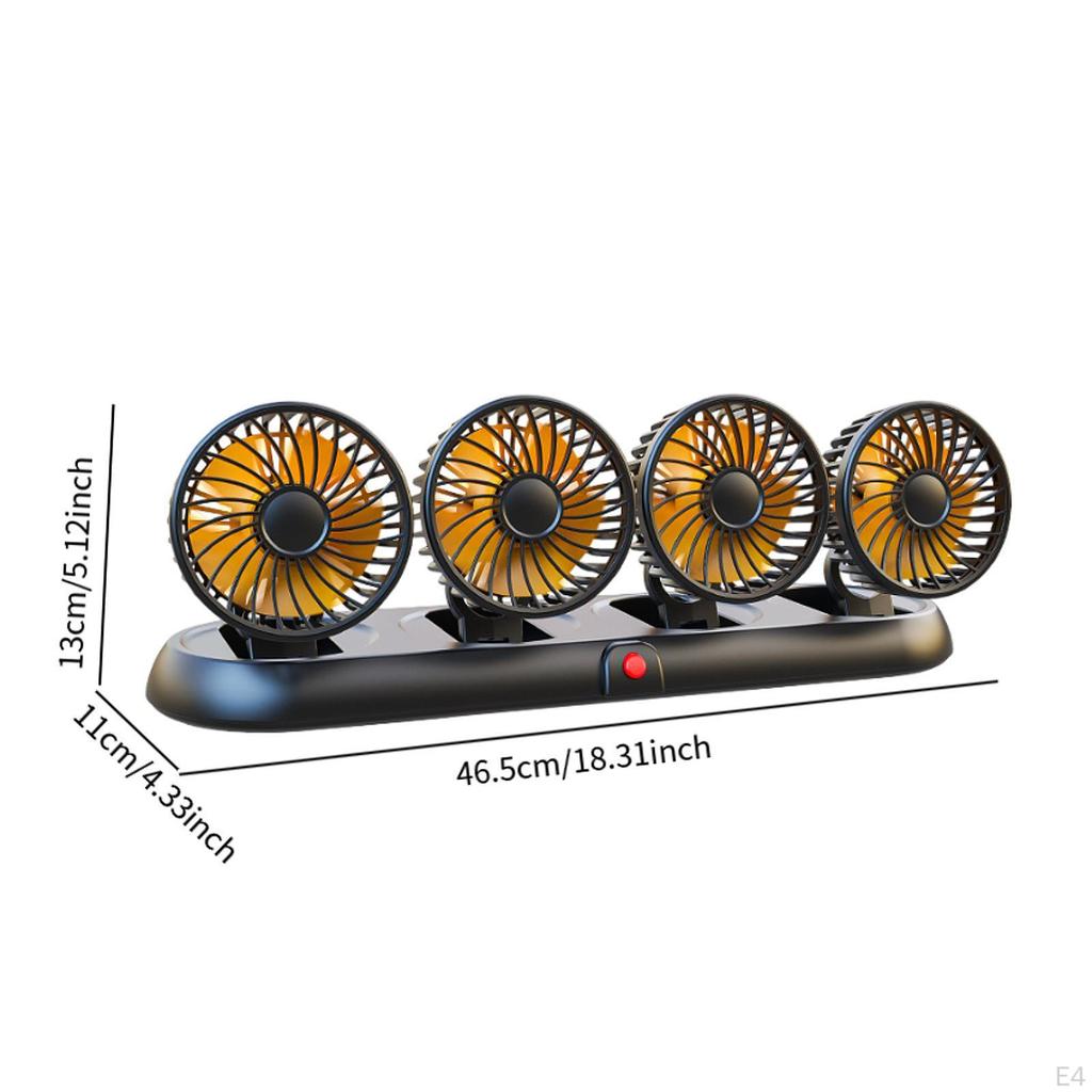 Car Cooling Air Fan Foldable for Truck SUV Silent Easy Installation 3 Speed