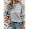 Autumn Comfortable Casual Lace Patchwork Solid Color Pullover Long Sleeved Top T-shirt for Women