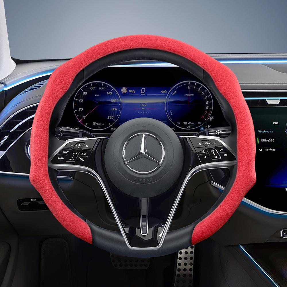 Подходит для премиальных замшевых накидок на руль Mercedes-Benz с защелками, нескользящих и долговечных, доступны в круглом и D-образном исполнении