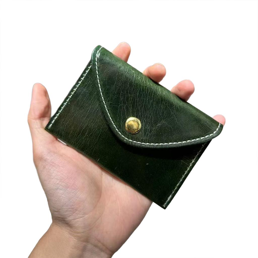 Mendy Card Holder Mini Coin Purse for Women and Men Designer Vintage Genuine Leather Snap Closure Small Pouch for Daily Use