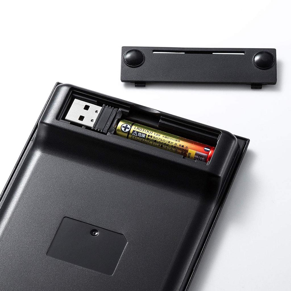 Sanwa поставляет беспроводную цифровую клавиатуру с USB-подключением и клавишей пантографа черного цвета NT-WL21BK