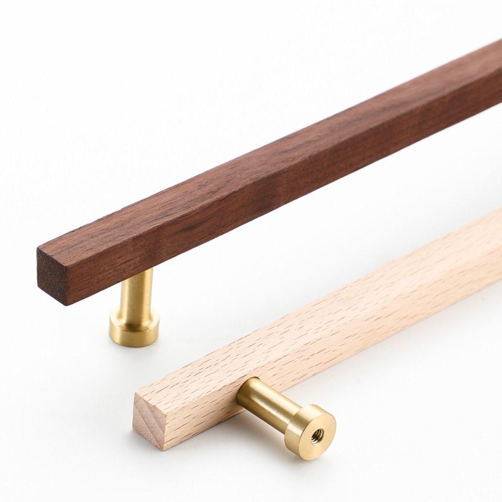 Beech Wood Drawer Pulls Walnut Wood Cabinet Pulls High-End Wooden Handles Closet