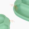 Baby Dinner Plate Drop Proof Strong Suction Cup Easy Clean Silicone Divided Baby Supplement Plate Green