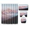 Landscape Shower Curtain Floor Mat Combination Four-Piece Set Bathroom Toilet Carpet Shower Room Mat Foot Mat