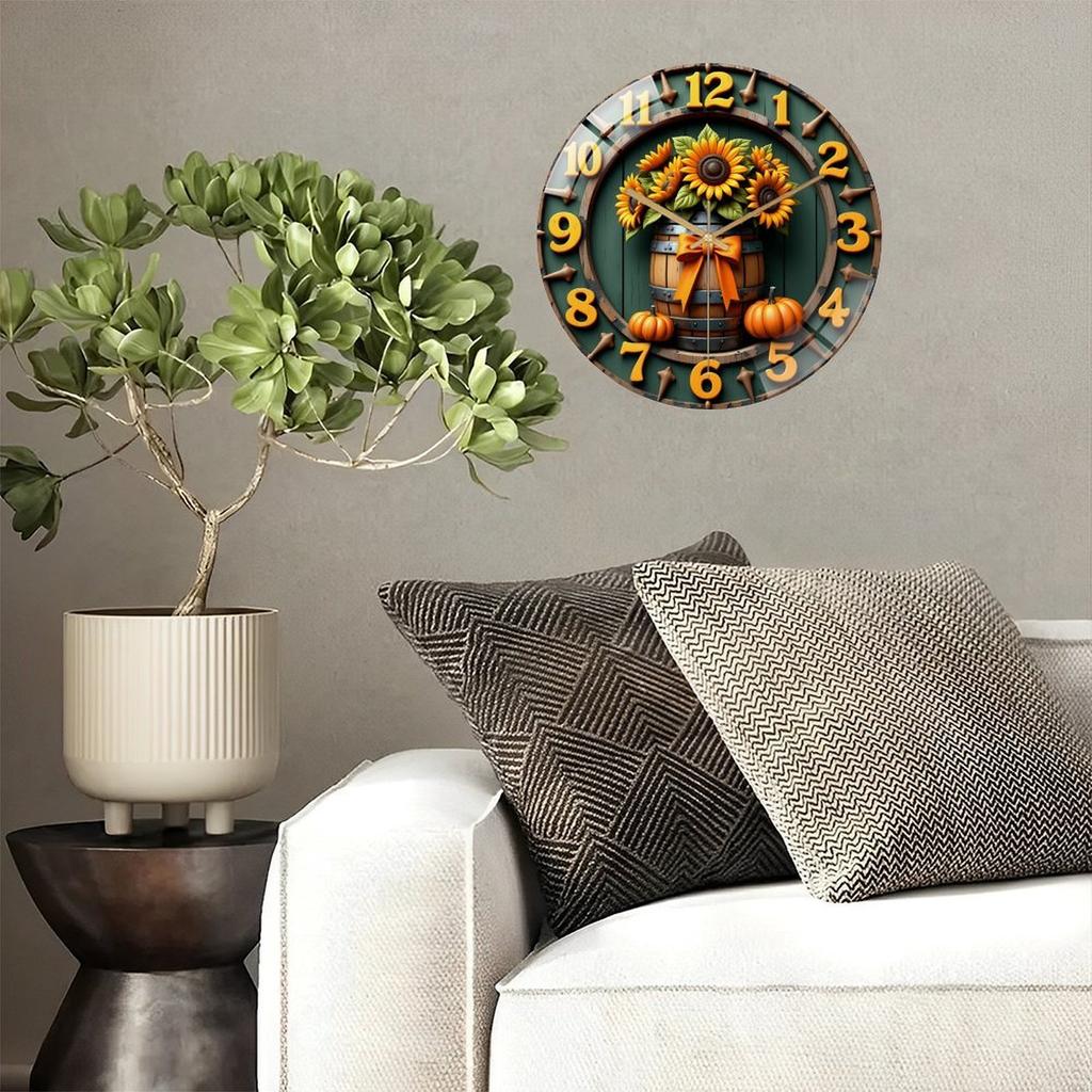 30x30cm Round Glass Wall Clock that Becomes an Organic Part of Your Living Space
