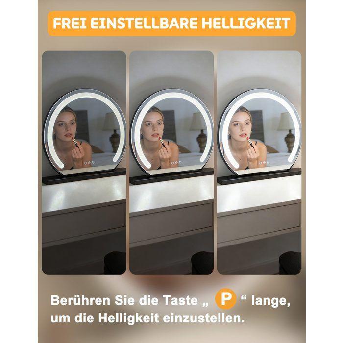 Miroir de courtoisie - NETTLIFE - 40 × 38 cm - LED 3 modes - Noir - À poser