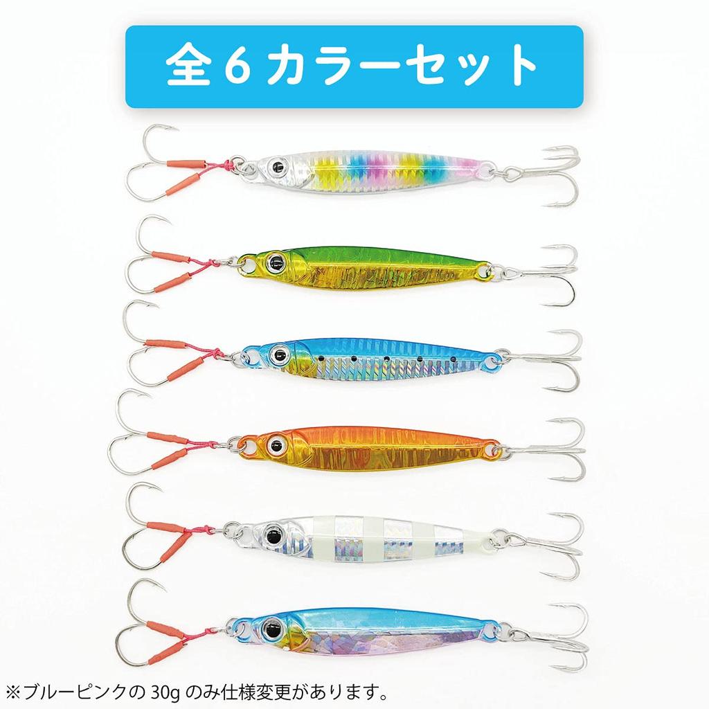 Рыболовные снасти Orrudo Вольфрамовая джиг-головка Tangled B Набор из 6 цветов Оснащен двойным ассист-крючком Вольфрамовая джиг-головка Orrudo qb100200z06n0 (80г)