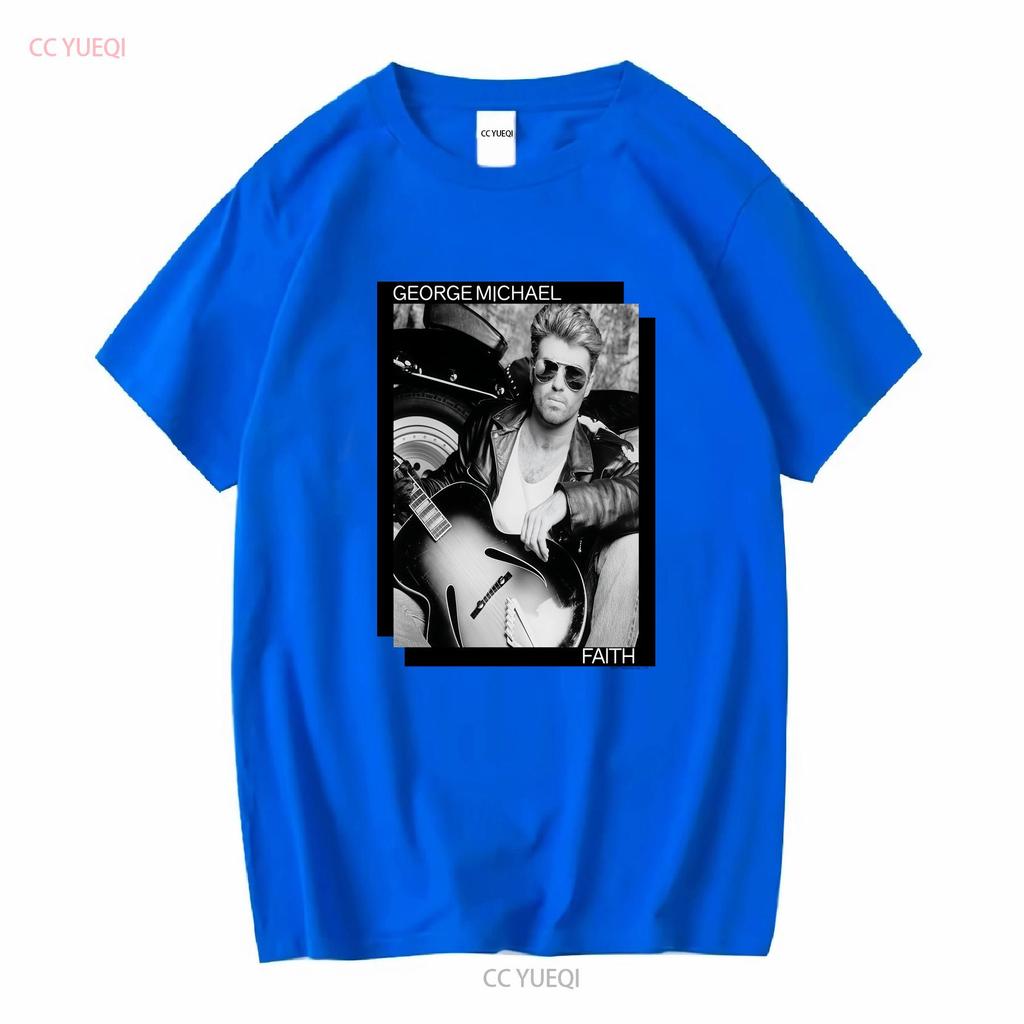 George Michael Faith T Shirt Cotton All Sizes EL066 vintage Washed streetwear homme designer clothes Stylish Casual Stretched