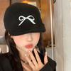 American Retro Bow Printing Forward Hats for Women 2024 New Spring and Summer Thin Sunshade Versatile Literary Berets Cap Y2k