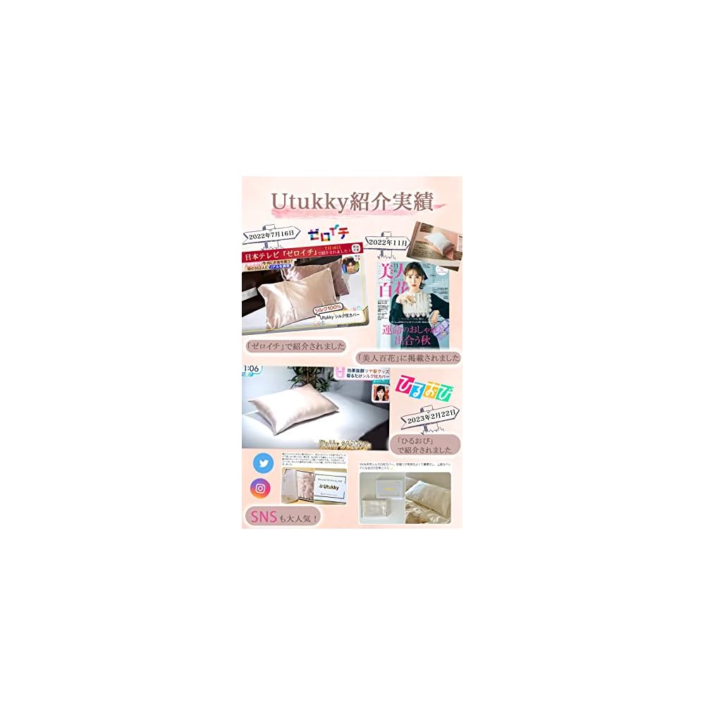 Utukky Silk Pillowcase [Featured on TV] Single-Sided Silk Pillowcase 43 x 63cm Envelope Style Silk