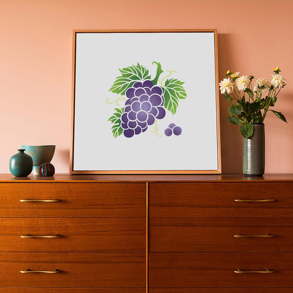 ПЭТ полые трафареты для рисования, для DIY скрапбукинга, фотоальбома, винограда, 300x300 мм
