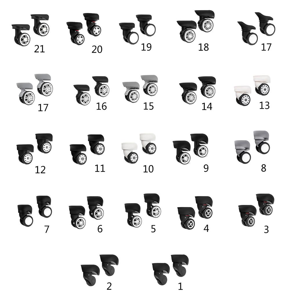 2 шт. сменные роликовые колеса для тележки, сверхпрочные роликовые колеса для багажной коробки, чемодана, поворотные на 360 градусов, бесшумные колеса