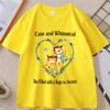 Cute and Whimsical Deer Tshirt Cotton Short Sleeve Tshirt Summer Roun Dneck Base T Shirt for Unisex WOMEN Comfortable Clothing