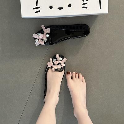 2025 лето новые модные универсальные туфли с бантом и кристаллами женские корейская версия туфли-лодочки удобные римские сандалии