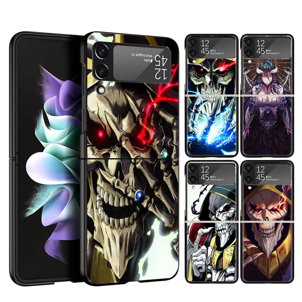 Overlord Anime Case Phone Cover for Samsung Galaxy Z Flip 6 5 4 3 5G ZFlip6 ZFlip5 ZFlip4 ZFlip3 Black Hard Trend Fundas