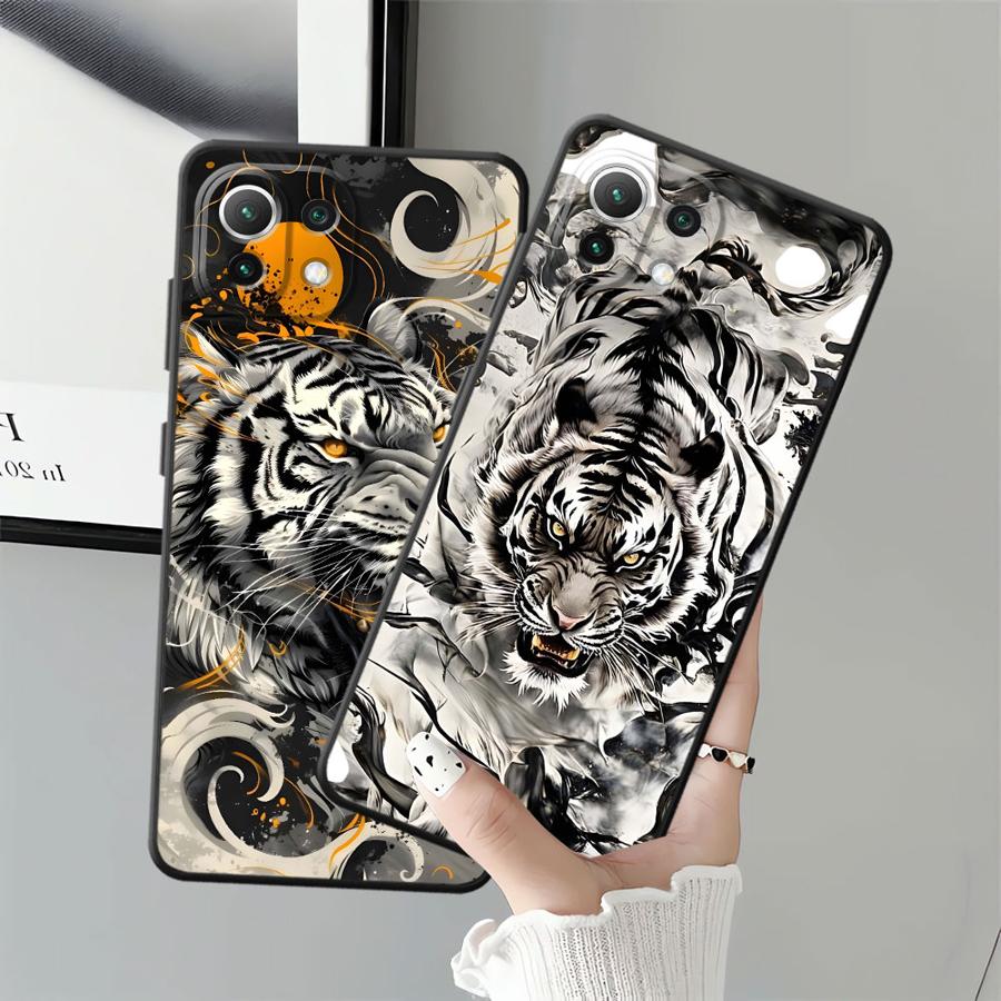 Крутая серебристая тигровая funda чехол для телефона для Xiaomi Mi 11T 12T Pro 12 10T 13 Lite 14 12X 11