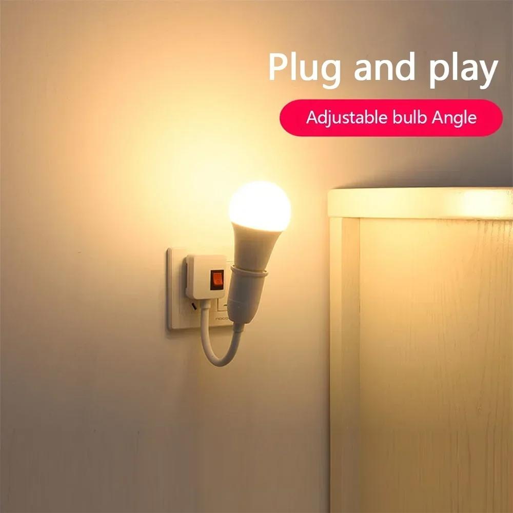 Direct Plug-in Rotary Lamp Head E27 Socket Lamp Bulb Holder with Switch EU Plug Lamp Holder LED Table Lamp Led Base Lamp Base
