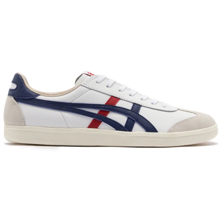 Onitsuka Tiger Unisex Tokuten White Beige Red Blue Leather Lace-Up Sneakers 1183C095-100
