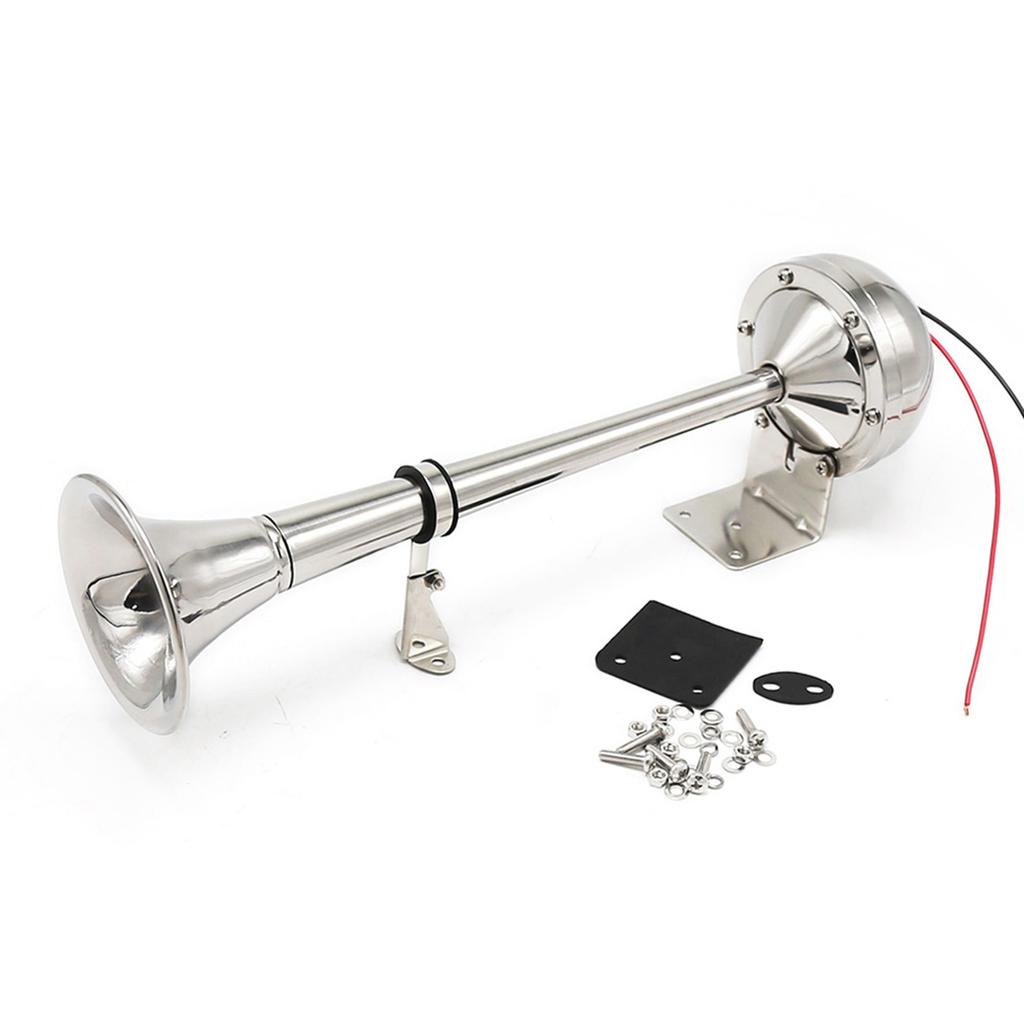 24V Single Trumpet Horn Marine Boat Air Horn 125dB Electric Air Horn for Truck Yacht Bus All 24V Vehicles