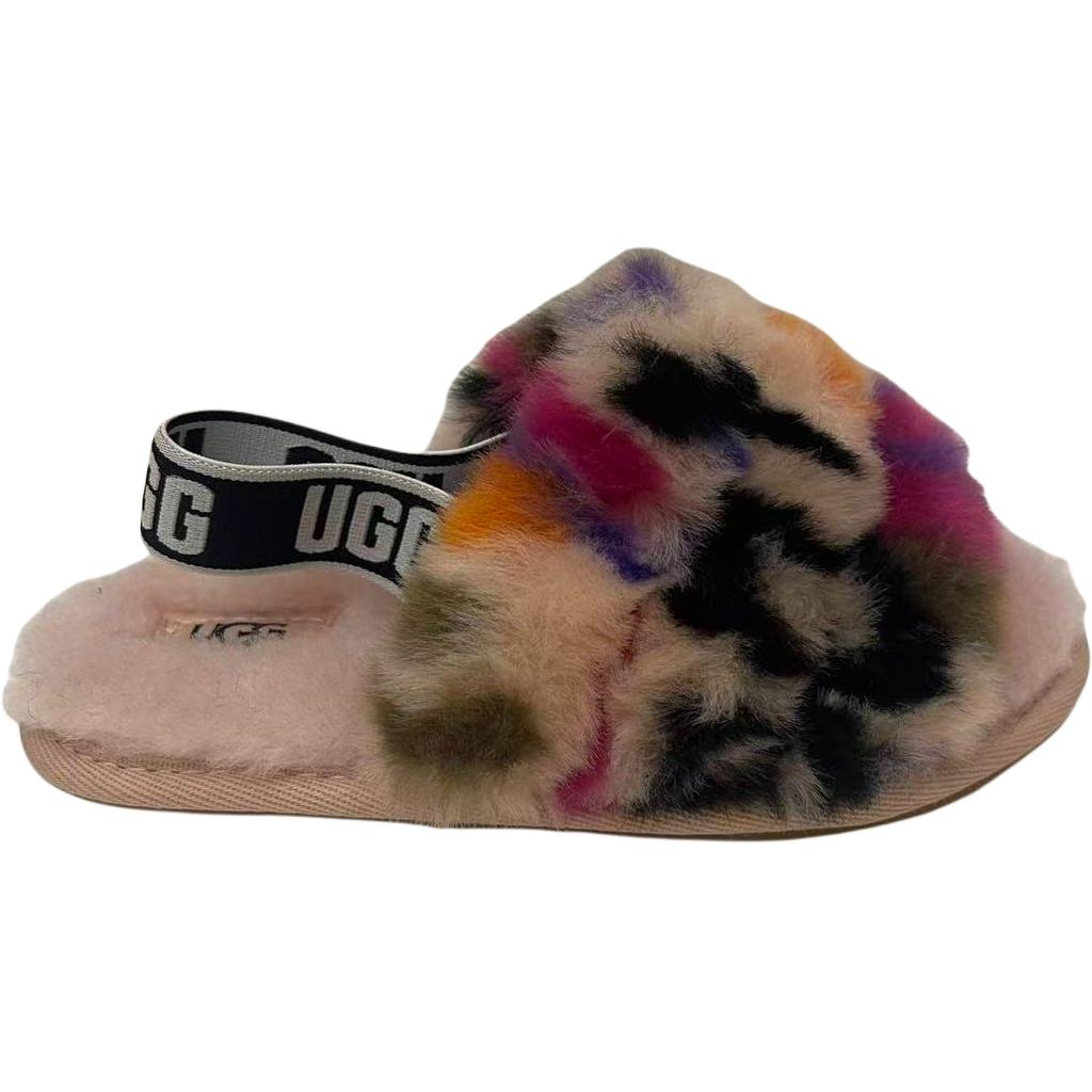 UGG Тапочки Fluff Yeah Slide Motlee Удобные Мягкие Уличные Тапочки Детские тапочки Розовые 1103619T-MULT