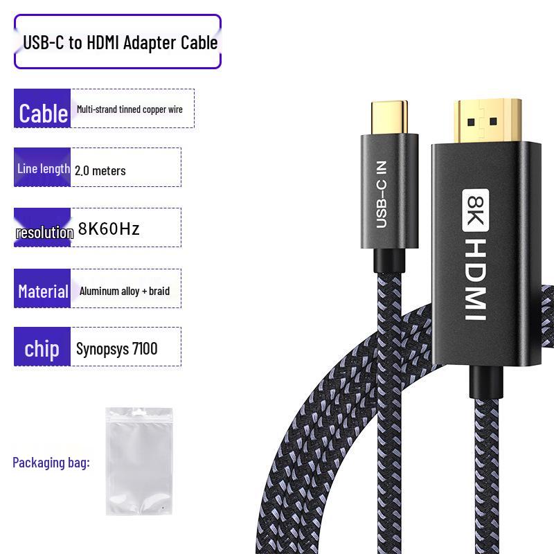 Кабель-адаптер Type-C на HDMI 4K60Hz для зеркалирования экрана телефона/компьютера на телевизор