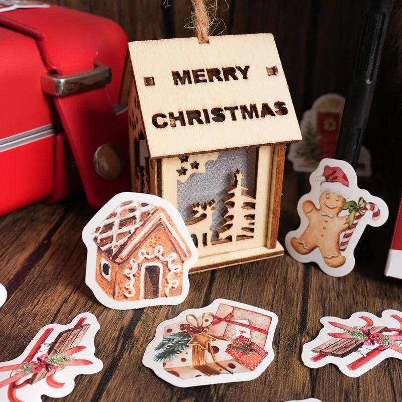 46pcs Merry Christmas Sticker Pack DIY Decorative Stationery Album Diary Cup Notebook Mobile Phone Toy Scrapbook