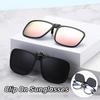 Clip Polarized Sunglasses Square Men Clip On Glasses Flip-up Frames Sunglasses Covers Blue Night Vision Color Lens