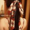 Ribbon Long Strip Silk Scarf Headband Retro Woman Headdress New Printing Tied Hair Turban