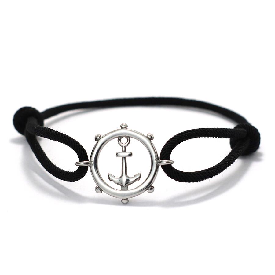 Браслет из нержавеющей стали с якорем, мужской, плетеный, миланский, ручной, женский, нейлоновый, морской, браслет, штурвал, повседневные украшения на запястье