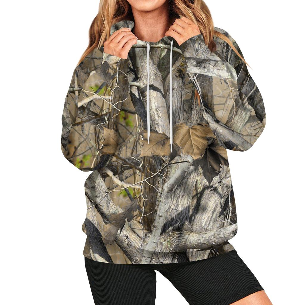 Женская мода повседневная универсальная повседневная толстовка с рисунком повседневная с длинным рукавом уличная камуфляжная толстовка с длинным рукавом с принтом