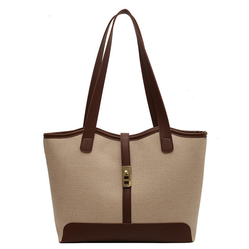 Женская сумка для ручного ношения в дороге 2024 года, новая модная универсальная сумка через плечо большой вместимости, холщовая темпераментная сумка-тоут