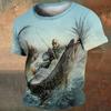 Summer Men's T-Shirts Fishing Pattern T-shirt Top 3D Print Hip Hop Loose Short Sleeve Streetwear Oversized Vintage T Shirts