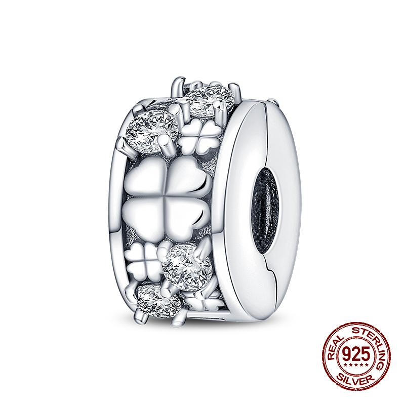 Fashion 100% 925 Sterling Silver Colorful Zircon Stars Moon Separator Charms Bead Fit Original Bracelet Fine DIY Jewelry