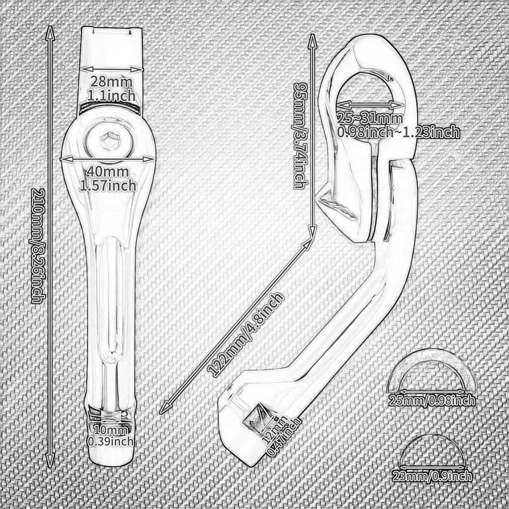 ZCJSZP Applicable Motorcycle 1 1/4" Highway Peg Mount Highway Peg Long Angle Foot Peg