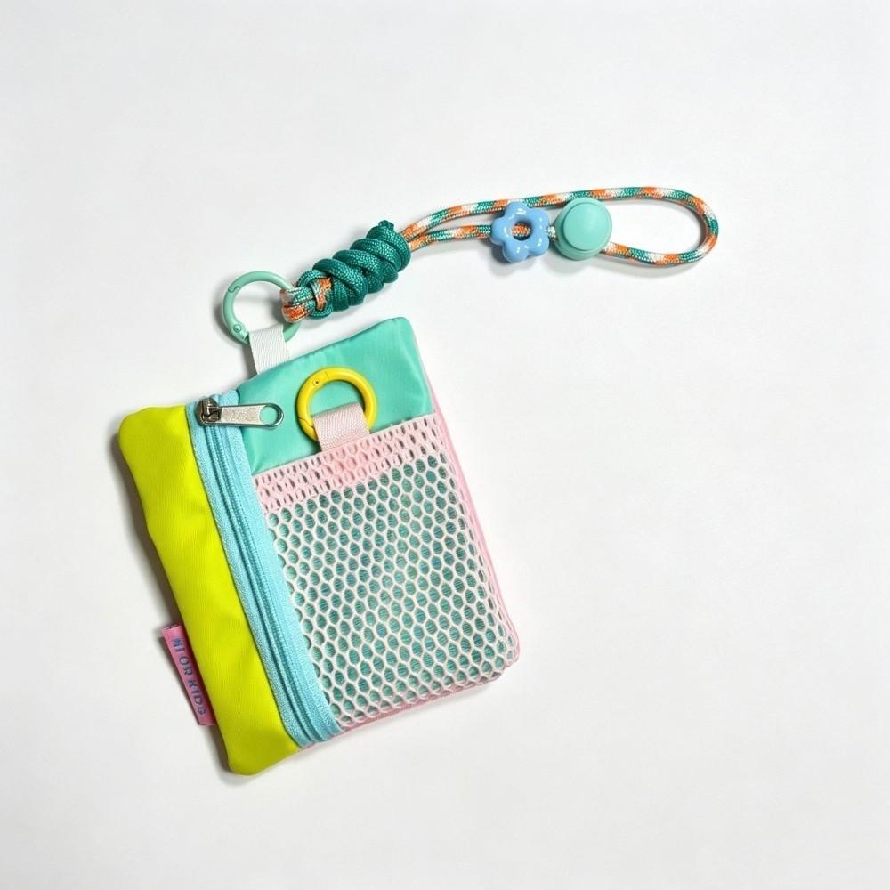 Portable Size Earphone Bag Woven Strap Mini Storage Bag Japanese Style Mini Purse Daily Carry