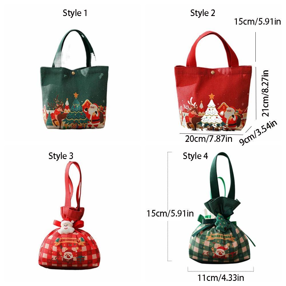 Cartoon Christmas Handbag Santa Claus Xmas Eve Packaging Bag Portable Christmas Gift Box  Birthday