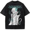 Горячий Аниме BLEACH Кучики Бьякуя Одежда Мужская Женская Повседневные Футболки Хлопковые Футболки с Эффектом Стирки Ретро Оверсайз Футболка Харадзюку Футболка