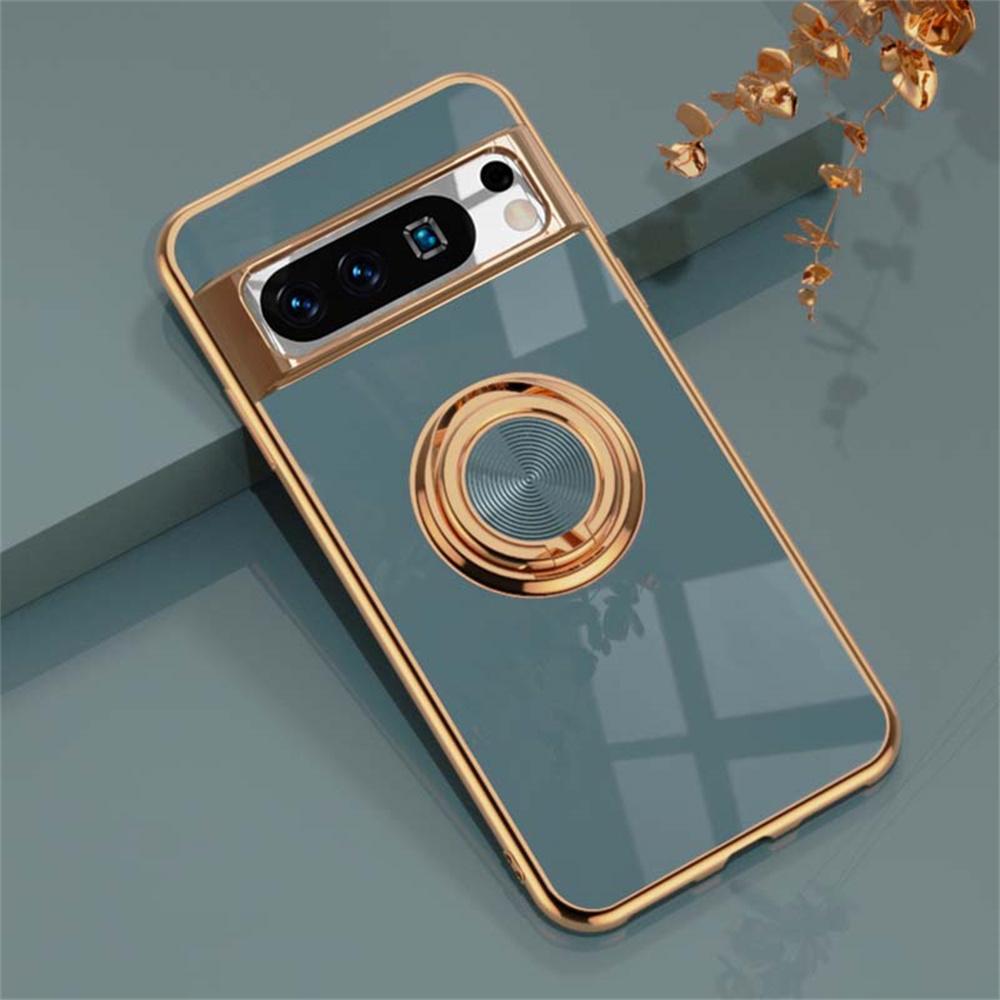 Для Google Pixel 8 Pro Luxuy покрытие магнитный металлический кольцевой кронштейн автомобильный чехол-держатель для Google Pixel 7 Pro A 6 5 A силиконовый противоударный чехол
