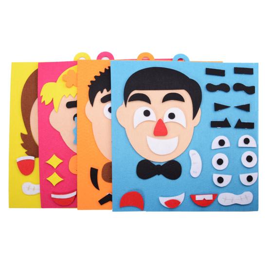 Non-Woven Five Sense Organs DIY Assembling Puzzle Jigsaw Children Training Toy