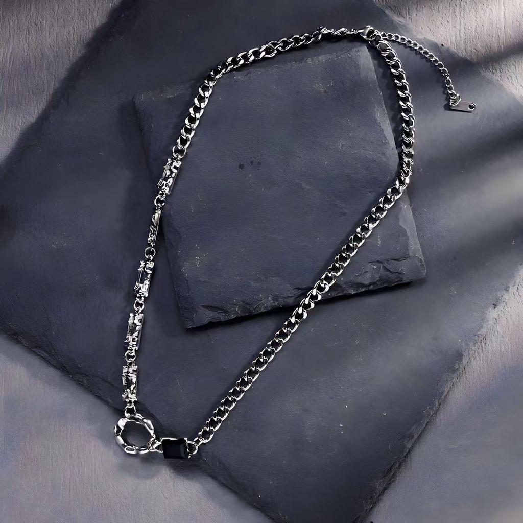Неправильное круглое парное ожерелье: Унисекс Холодный Стиль Цепочка на Ключицу Хип-Хоп Дизайн для Женщин