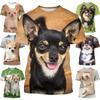 New Men/women Dog 3d Print T-shirt Fashion Casual Chihuahua Round Neck Short Sleeved T Shirt